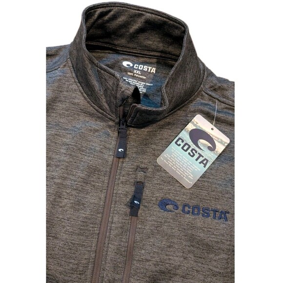 NEW Costa Harbor Fleece Vest Men’s XXL Dark Grey Jacket 2XL Full Zip $65 MSRP - Picture 2 of 8